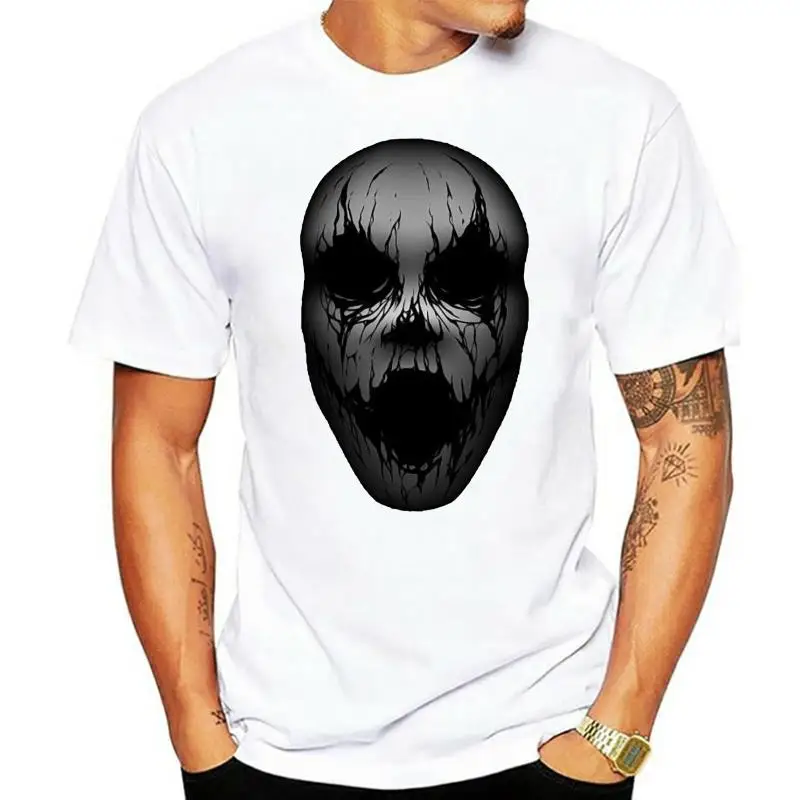 

Mens T-Shirt Scary Face Short Sleeve Cotton Tee Black