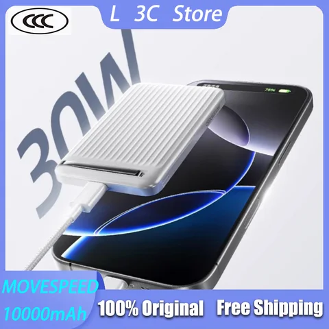 MOVESPEED Магнитный Power Bank 10000 мАч PowerBank большой емкости 15 Вт Беспроводной 30 Вт Проводной Быстрая зарядка Magsafe Powerbank Оригинальный
