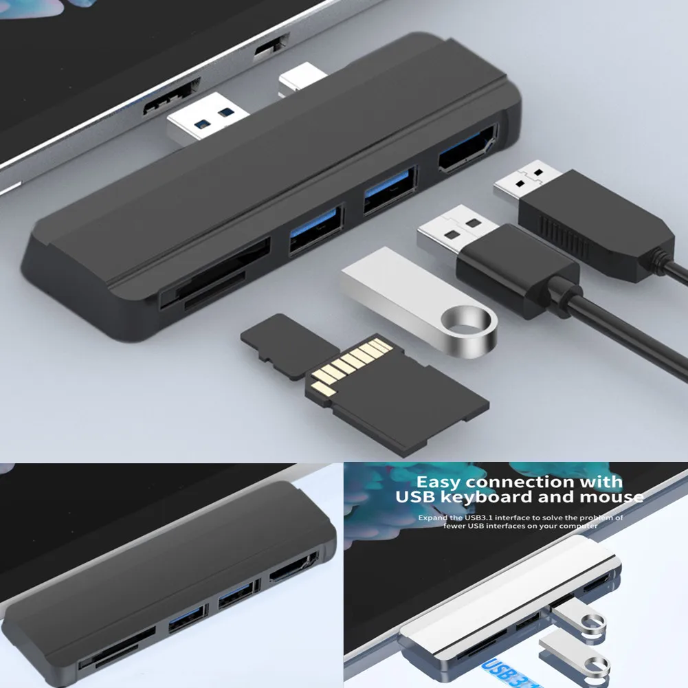 

Multi USB 3.0 2.0 Port SD/TF Docking Station for Microsoft Surface Pro 6 5 4 Converter Splitter Adapter HUB 4K HDMI-Compatible