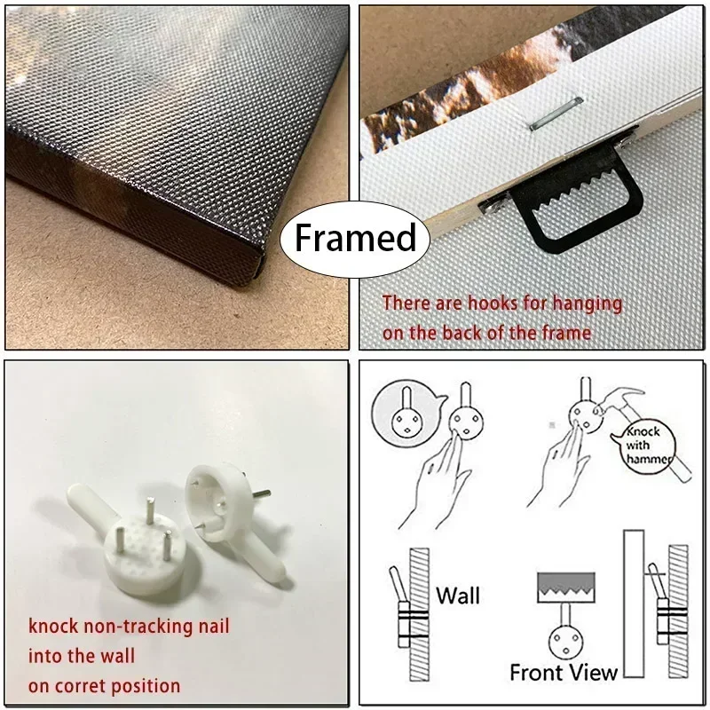 Картина на холсте в готическом стиле с рамкой