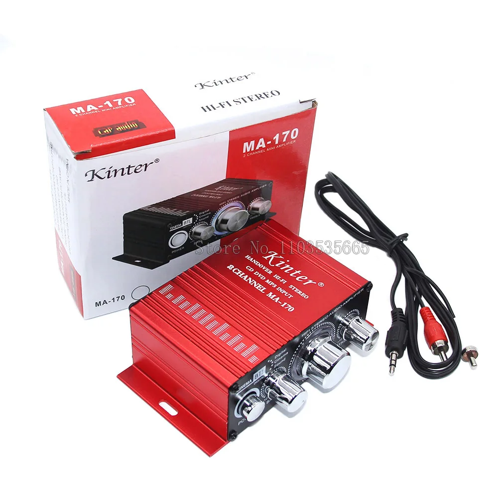 MA170 HIFI стереоусилитель DC12V адаптер питания музыка MP3 высокие басы аудио плата DIY