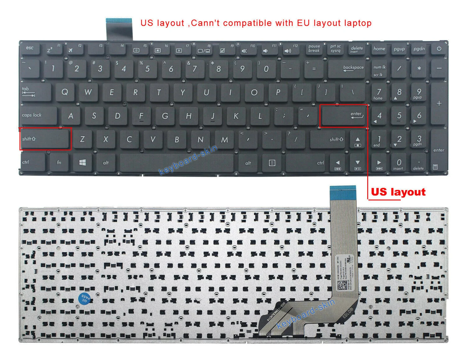 

Новая клавиатура США без рамки для ноутбука Asus X542U X542 X542UN