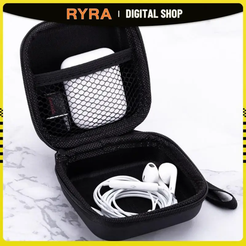 

RYRA Mini Zipper Hard Headphone Holder Case Portable Earbuds Pouch Box Earphone Storage Bag Protective USB Cable Boxes Organizer