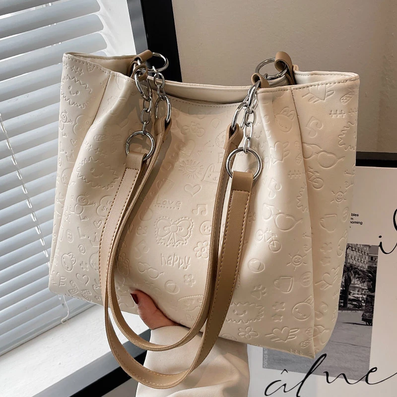 Новинка 2022 женские кожаные сумки на плечо с цветочным узором большие большой