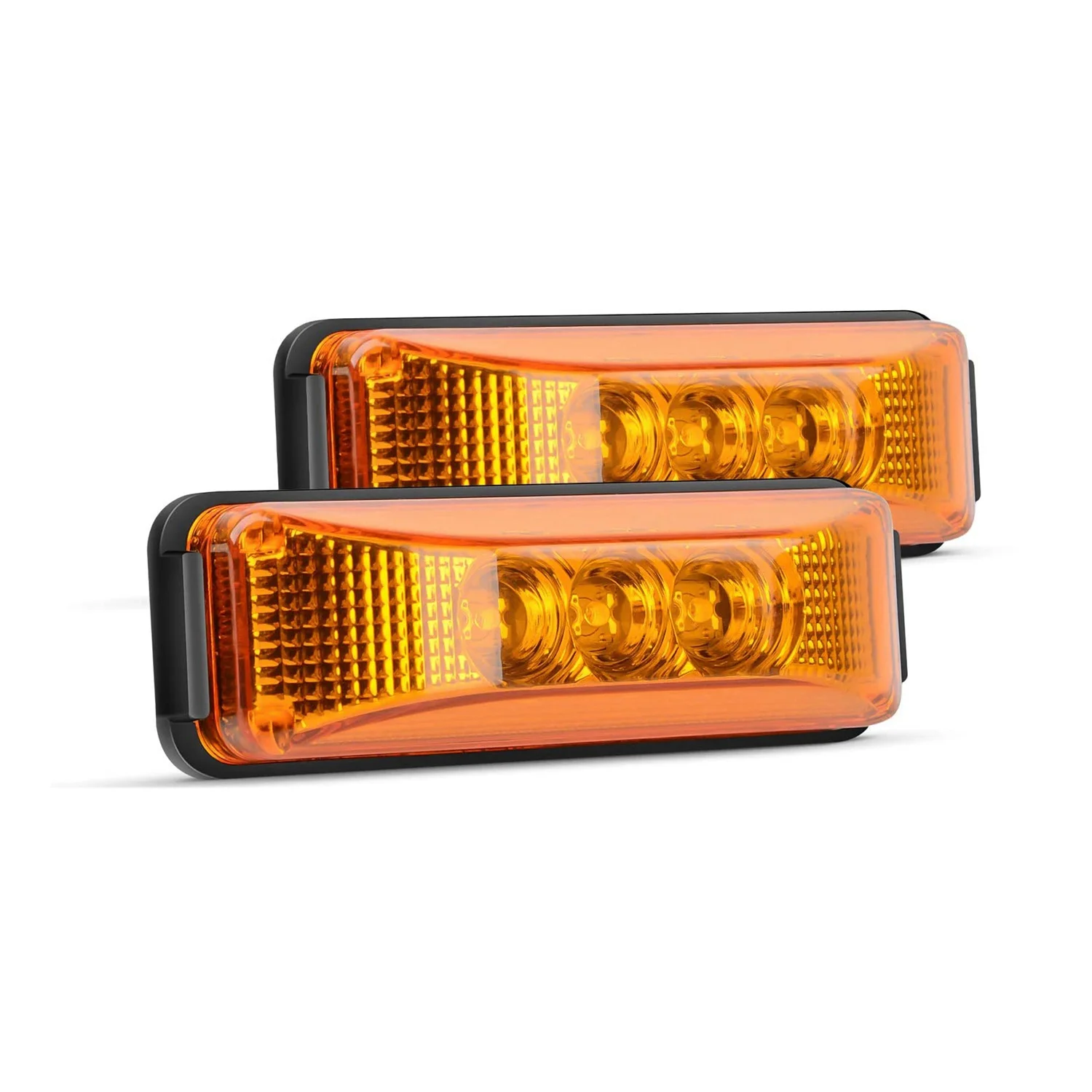 

2 Pcs 3.9 Inch 3 Leds Truck Trailer Front Rear Led Side Marker Light Indicator Lamp Rock Light for Trailer
