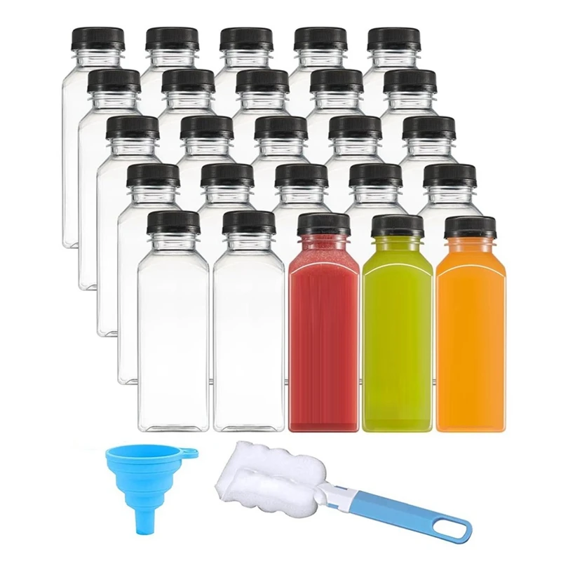 

12OZ Reusable Plastic Juice Bottles For Juices, Water, Smoothies, And Other Beverages