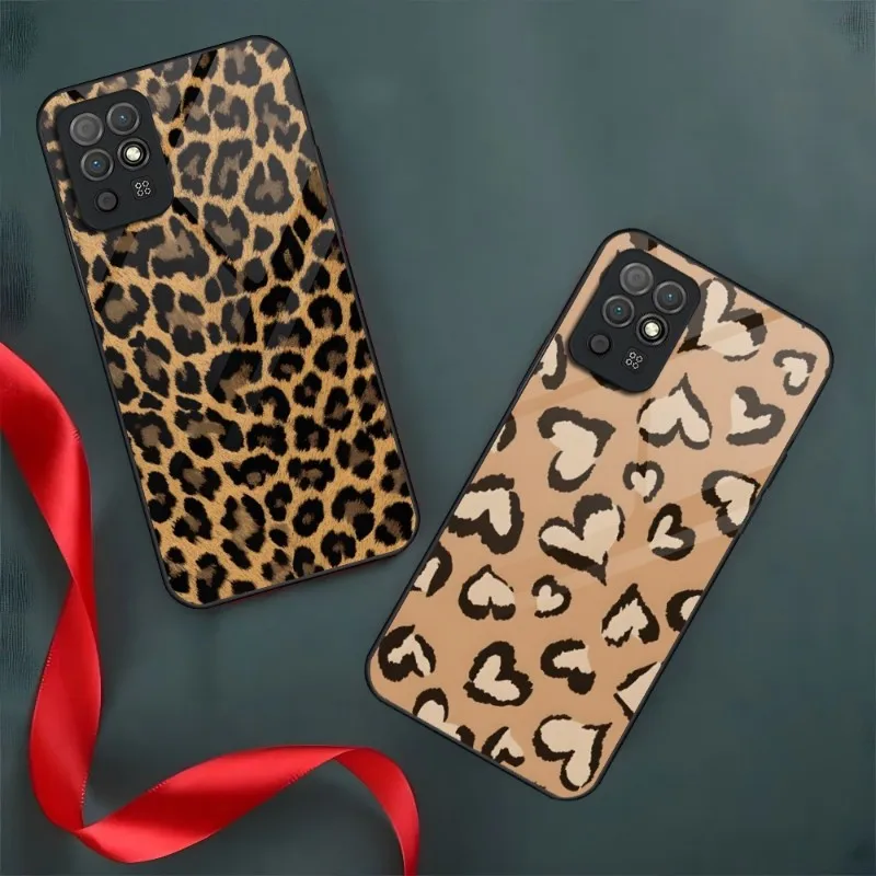 

Чехол для телефона с леопардовым принтом для Huawei P10 P30 P9 P40 P50 P20 Y7 Y6 P Smart Honor 50 70 60 закаленное стекло