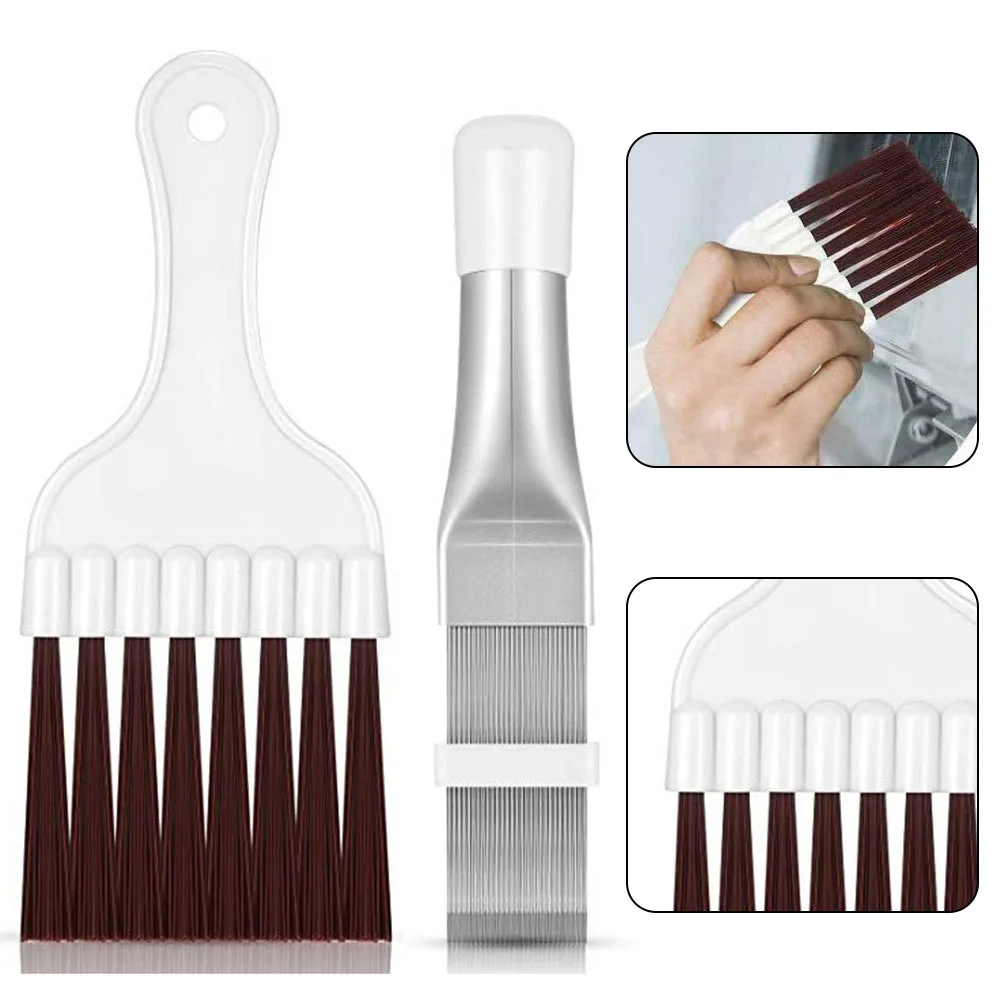 

2Pcs/set Air Conditioner Fin Comb AC Condenser Cleaner Cleaning Brush Air Conditioner Metal Coil Brush Fin Repair Tool
