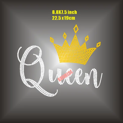 

2 шт./лот переводной мотив со стразами горячей фиксации King and Queen
