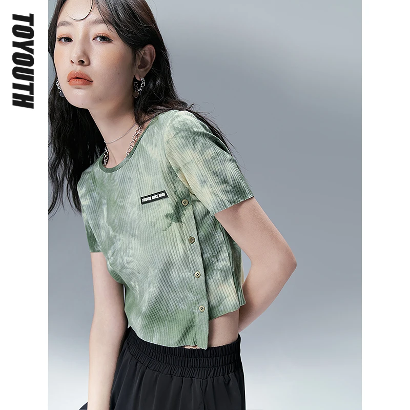 

Женская футболка с коротким рукавом и круглым вырезом