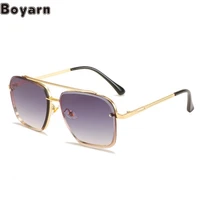 boyarn new sunglasses steampunk fashion double beam trimmed metal glasses mens net red ins sunglasses women