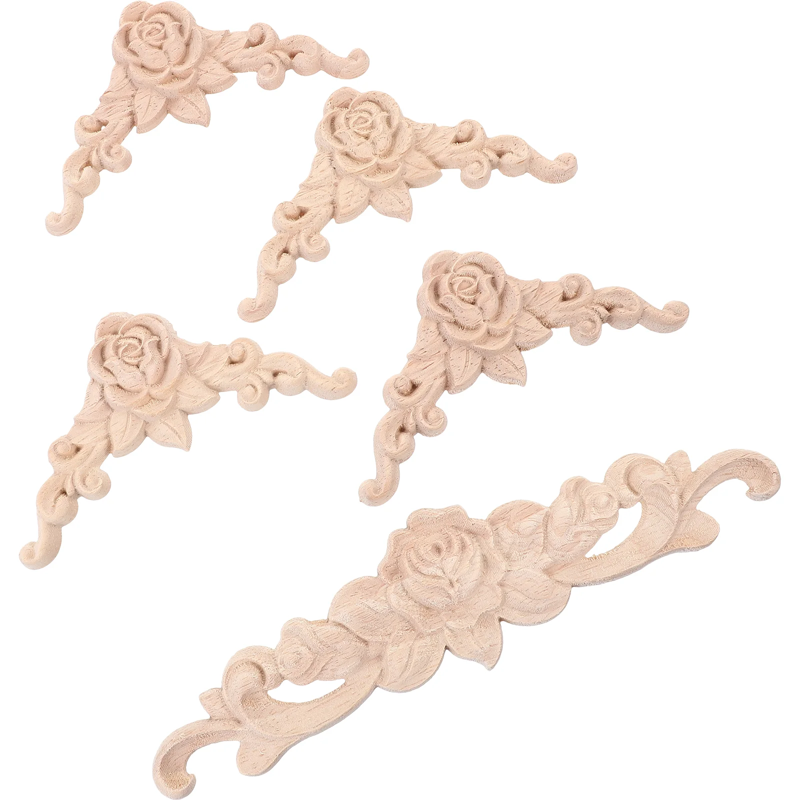 

Carved Onlay Wood Decor Home Cabinet Door Embellishments For Furniture Appliques Wooden