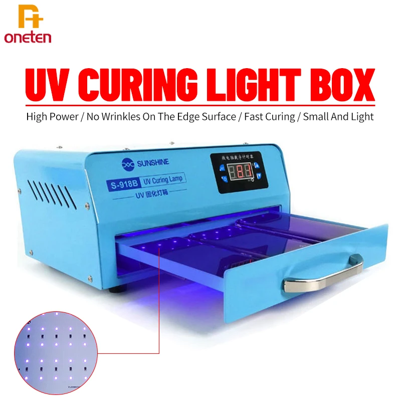 

SUNSHINE UV glue curing purple light box S-918B led high-power UV mobile phone curved screen optical shadowless glue repair tool