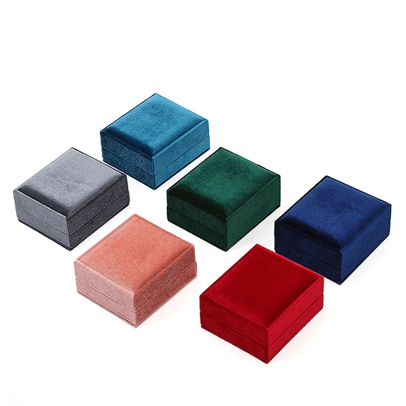 5Pcs High Quality Corduroy Jewelry Box Creative Propose Ring Gift Box Necklaces Rings Pendant Packaging Box Velvet Container