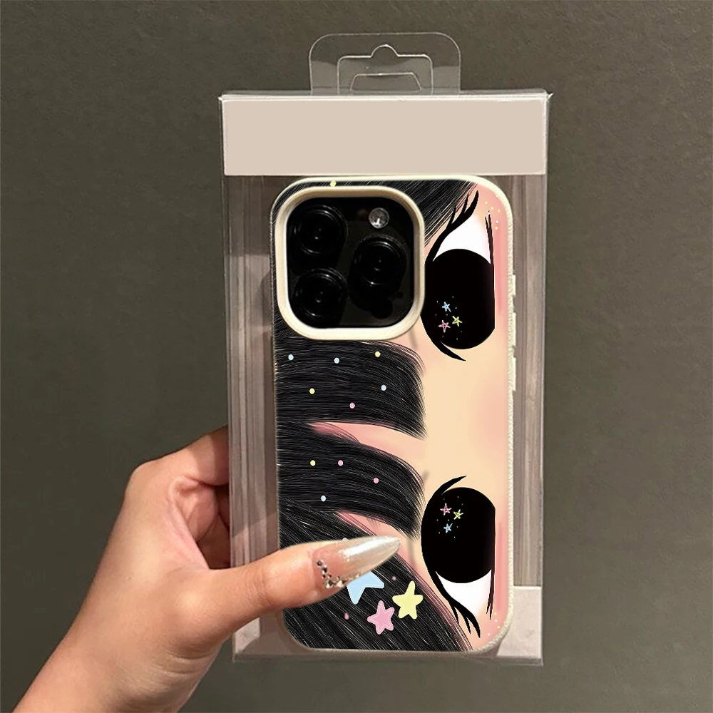 Фото Милый чехол для iPhone 11 12 13 14 15 16 17 Pro Max Plus Air с креативным дизайном «Звездные глаза» и узором, мягкий чехол-накладка из поликарбоната №1
