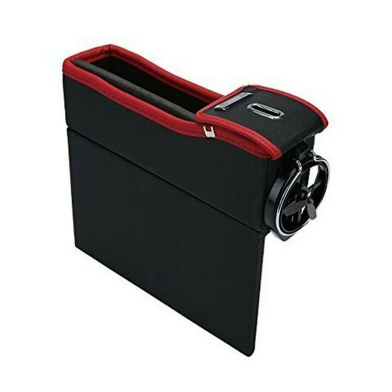 

Car Storage Box Console Side Left Seat Gap Filler Organizer Pocket Cup Holder