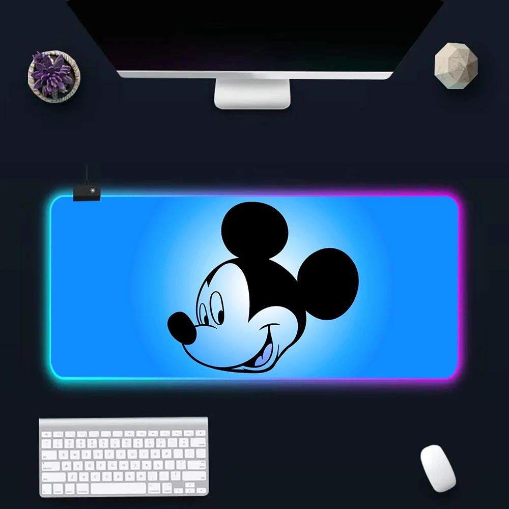 Милый мультфильм Микки Мышь RGB ПК Геймер Клавиатура Коврик для мыши Светодиодные