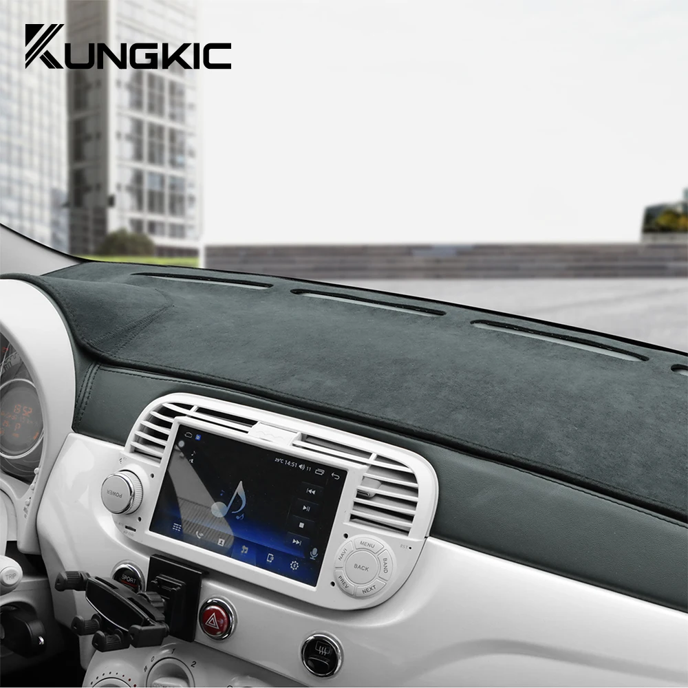 Фланелевый коврик для приборной панели Fiat 500 2008-2011 Abarth 595 2012 2013 2014 2016 2017 2018 2019 2020-2021