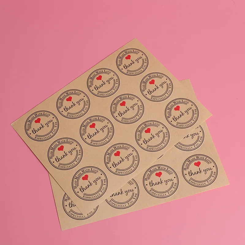 

Наклейки из крафт-бумаги с надписью Thank you, 120 шт., 3,8 см