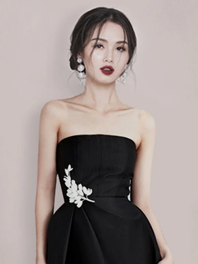 Женское вечернее платье на бретельках DEAT элегантное свободное платье-трапеция