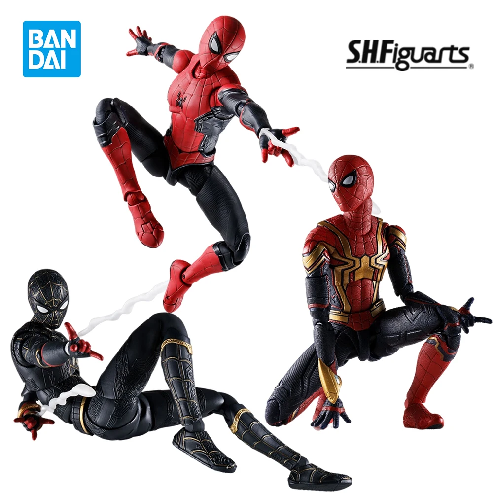 

Original Bandai Shfiguarts Spider Man : No Way Home All Three Generations Figure Model Shf Marvel Action Doll Collectible Toys