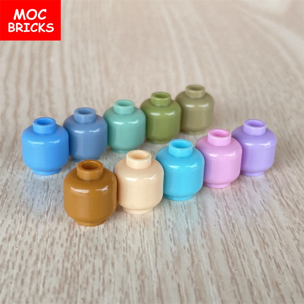 10 шт./лот MOC кирпичи мирные Моранди популярные цвета фигурки голова строительные