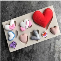 more heart shape silicone mold diy polymer clay modeling charm panel ceramic resina epoxi silikon form cement concrete mallen