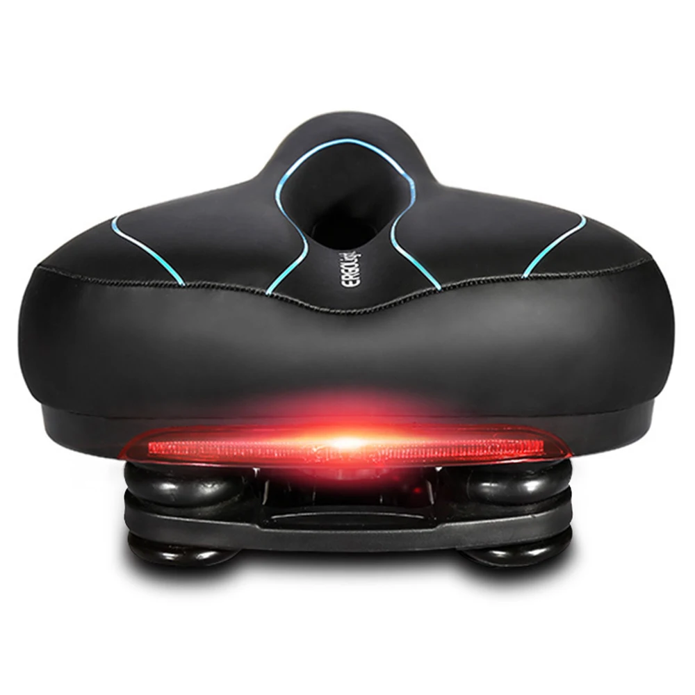 

Bicycle seat with tail light shock absorption safety warning light comfortable Gel high elastic cushion mountain bike road bike