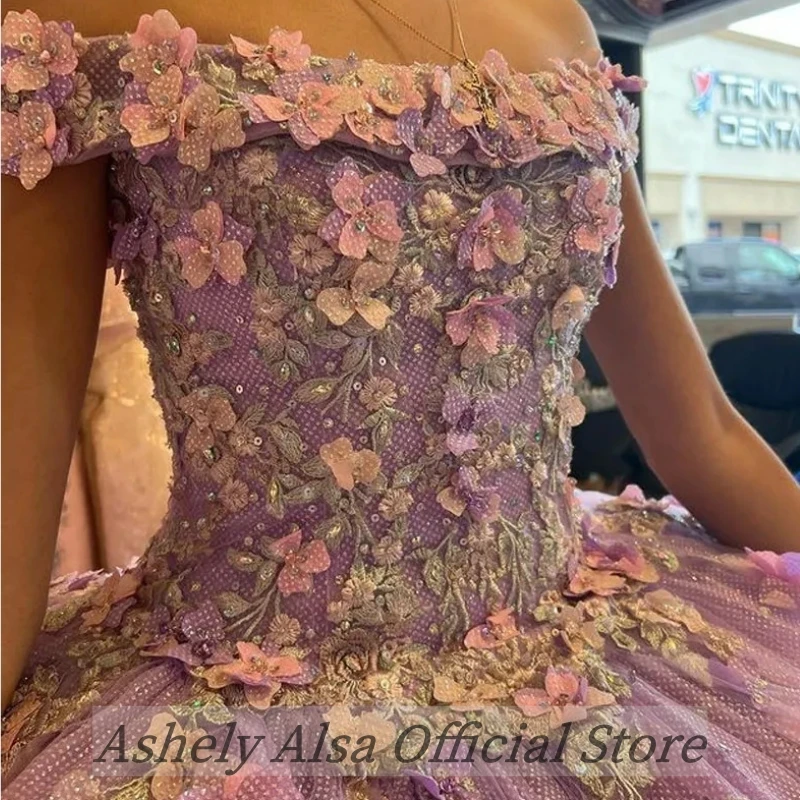 Изготовленное на заказ платье Золушки принцессы Quinceanera 3D Цветочный корсет шар