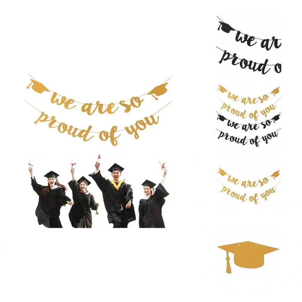 

1 Set Exquisite Eye-catching Simple Installation Graduation Ceremony Flags Bunting Graduation Banner for Classroom