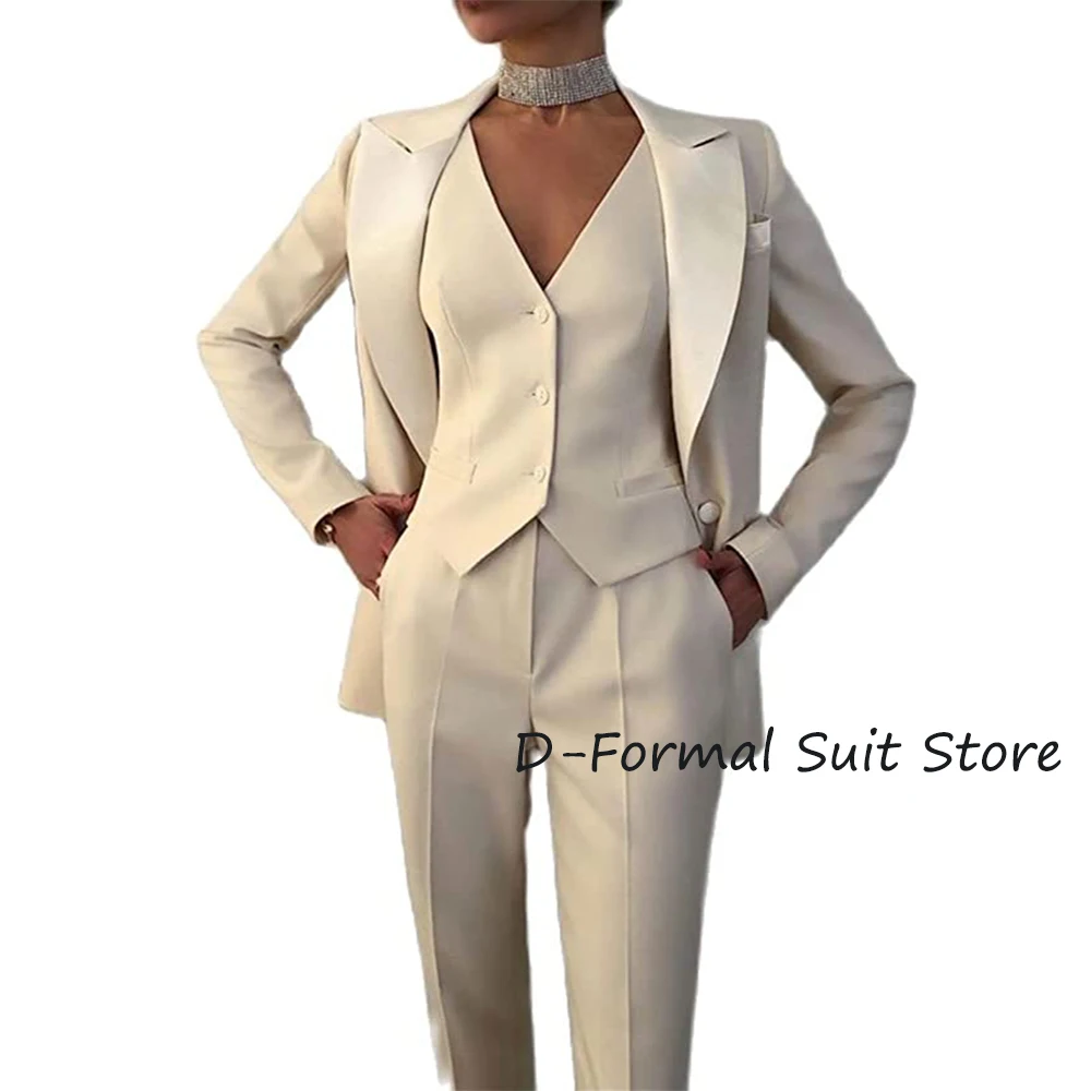 Women 's 3 Piece Fashion Blazer Set Wedding Tuxedos Party Wear Wedding Causal Pantsuits Commuter Blazers Setبذلات بليزر نسائي