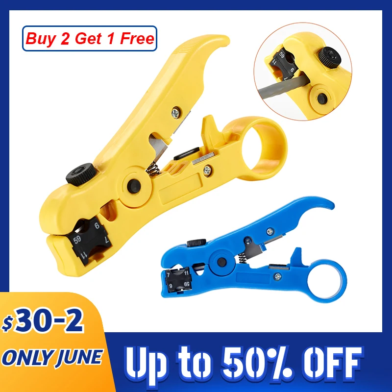 

Automatic Stripping Pliers Universal Coaxial Cable Wire Stripper Wire Cable Tools Stripping Crimping Tools With Hexagon Wrench