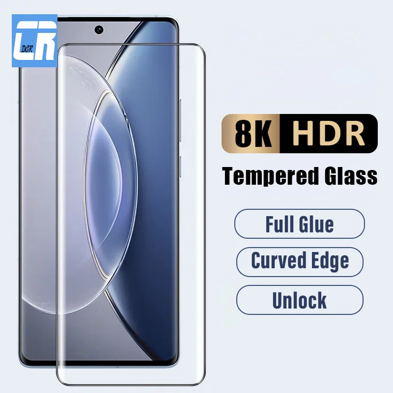 

3D Full Curved Tempered Glass For Vivo X90S X80 X70 Pro Plus Screen Protector V27 V25 S17 S16 iQOO 11 10 9 8 Pro Protective Film