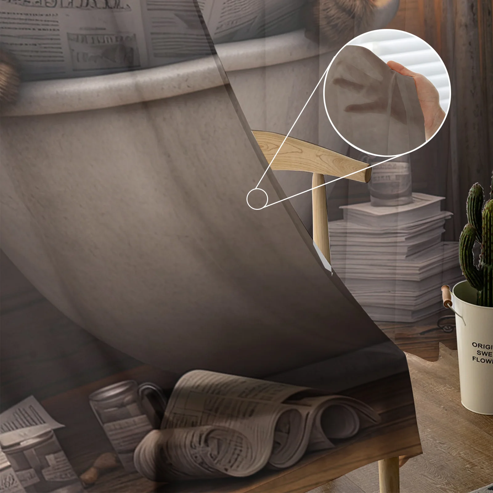 Тюлевые шторы с изображением кота для ванной гостиной прозрачные Занавески