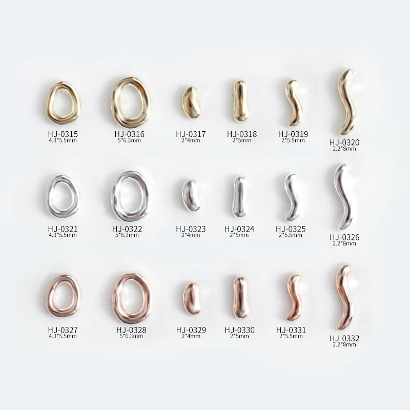 

20PC Luxury Charm Nail Parts Nail Decoration Gold Silver Color Geometric Metal Design Jewelry Decals DIY Manicure Art