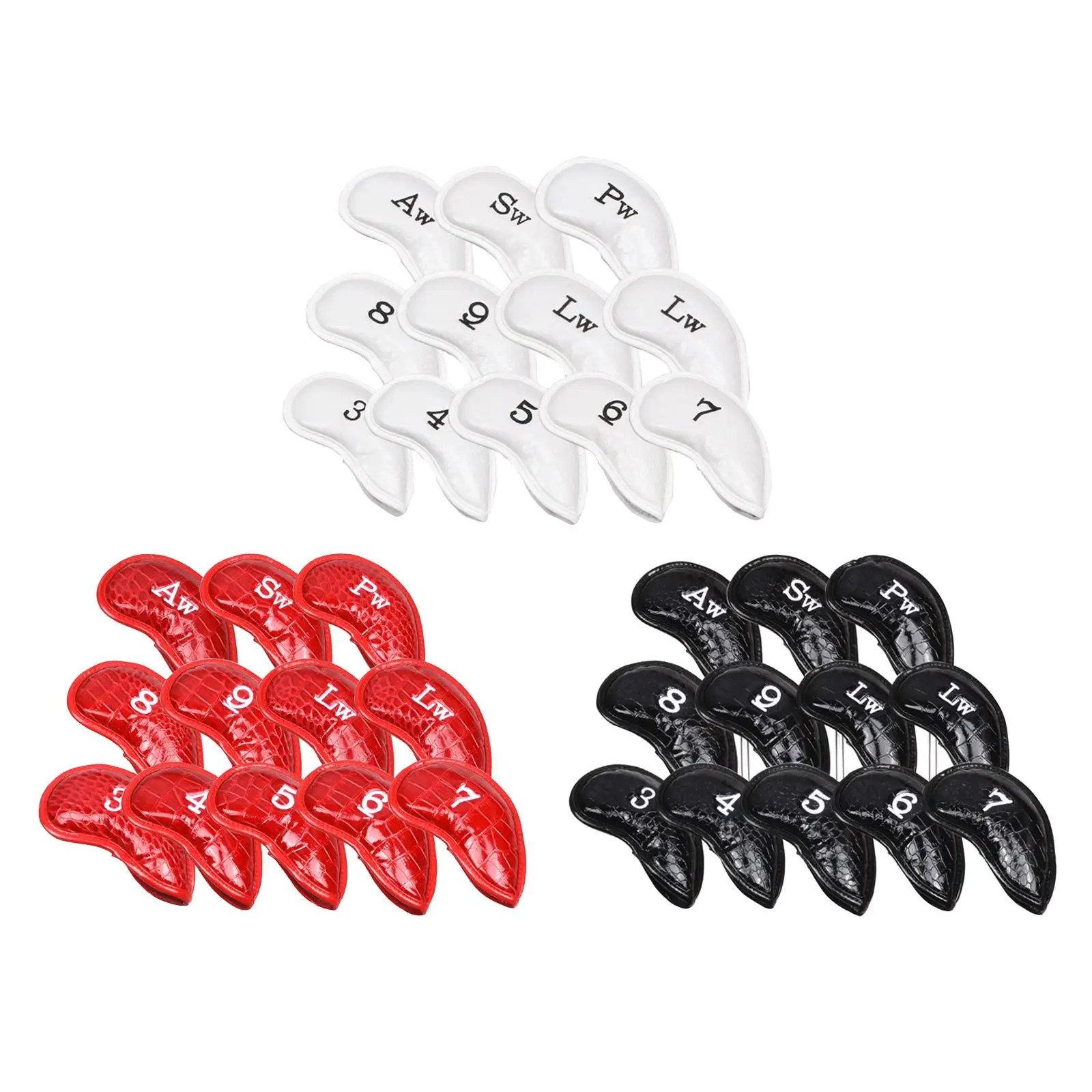 

12x Golf Golf Iron Head Cover Club Anti-scratch Waterproof PU Headcover Gift