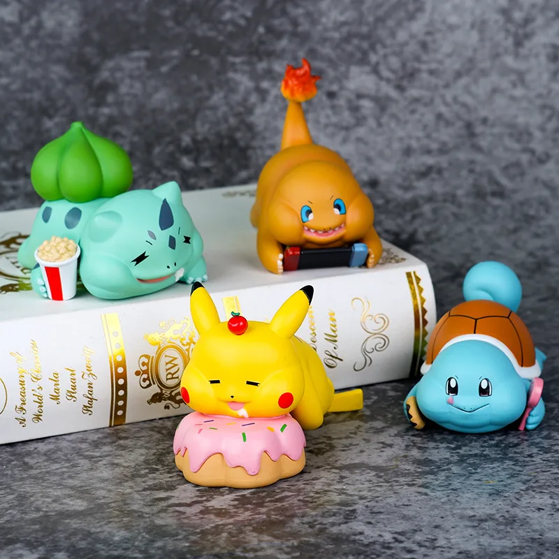 

8-11cm Anime Pokemon Pikachu Squirtle Charmander Bulbasaur Figurine Gift Model Decoration Children's Toys Birthday Present