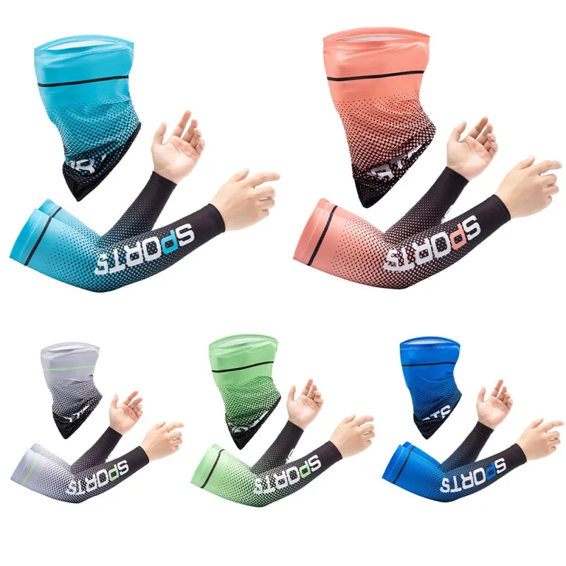 

Outdoor Camping Hiking Scarf and Arm Sleeve Cool down Sports Cycling Gloves Unisex Face Mask