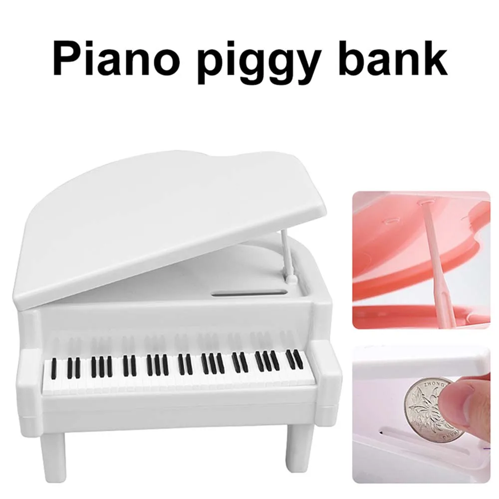 

Piggy Bank Piano Shape Coin Money Saving Box Jar Coins Storage Box Desktop Ornament Home Decor Crafts Xmas Gift