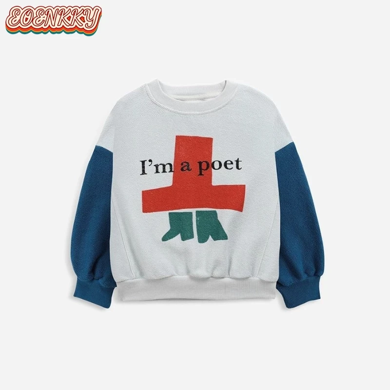 Детская хлопковая толстовка Bobo с мультяшным рисунком новинка на весну и осень