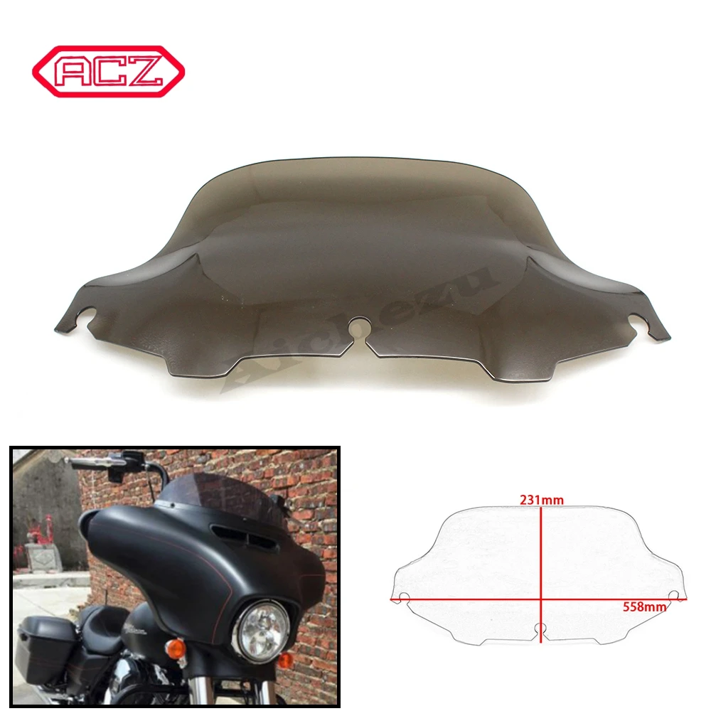 

ACZ Motorcycle Smoke Color 8" Wave Windshield Windscreen for Harley Touring Electra Glide Rua 1996-2013 2010 2011 2012