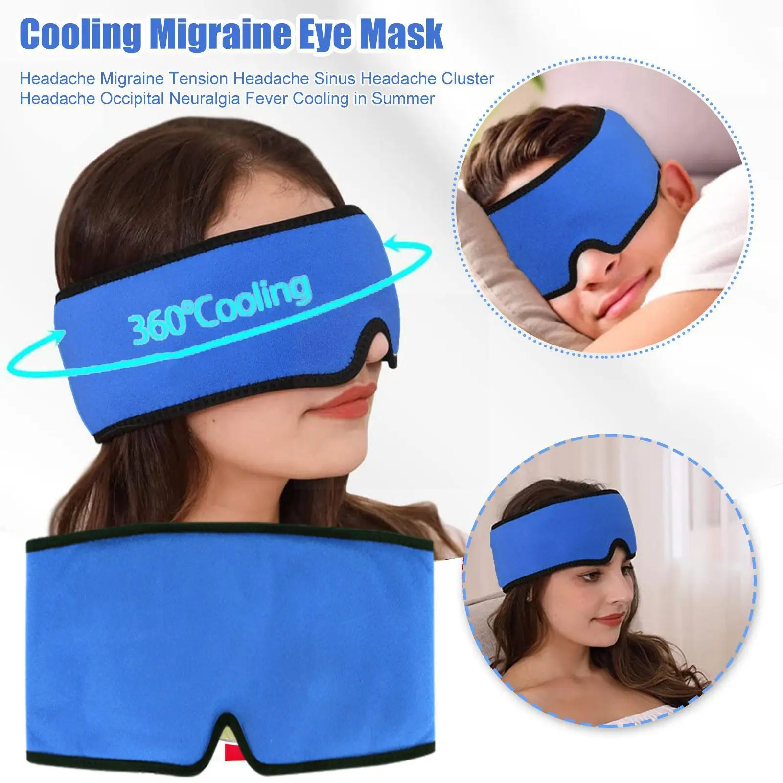 

Head Ice Pack Wrap For Headaches Migraines Cold Hot Compress Therapy For Pain Stress Relief Adjustable Sleep Eye Mask H0L5