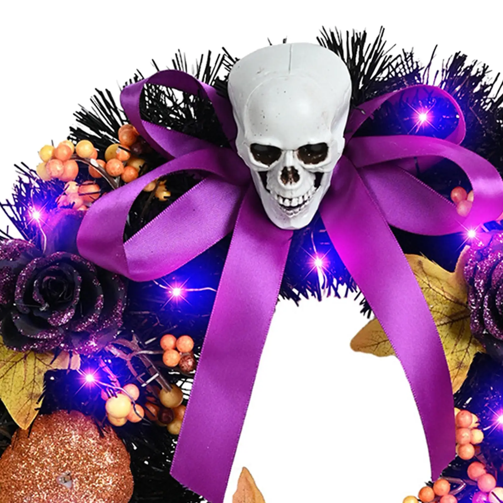 

Halloween Door Wreath Halloween Terror Wreath Decorative Skull Skull Wreath for Walls Festive Fireplaces Thanksgiving 14.96inch