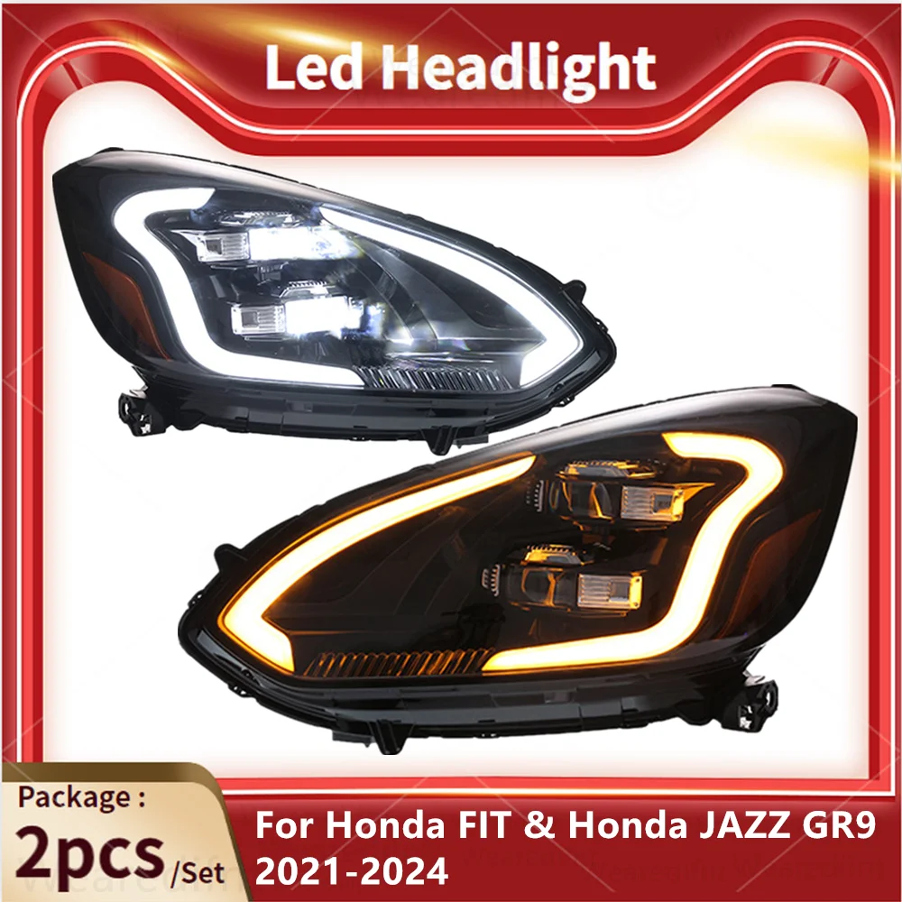 Передние светодиодные фары в сборе для Honda FIT GR9 2021 2022 2023 2024