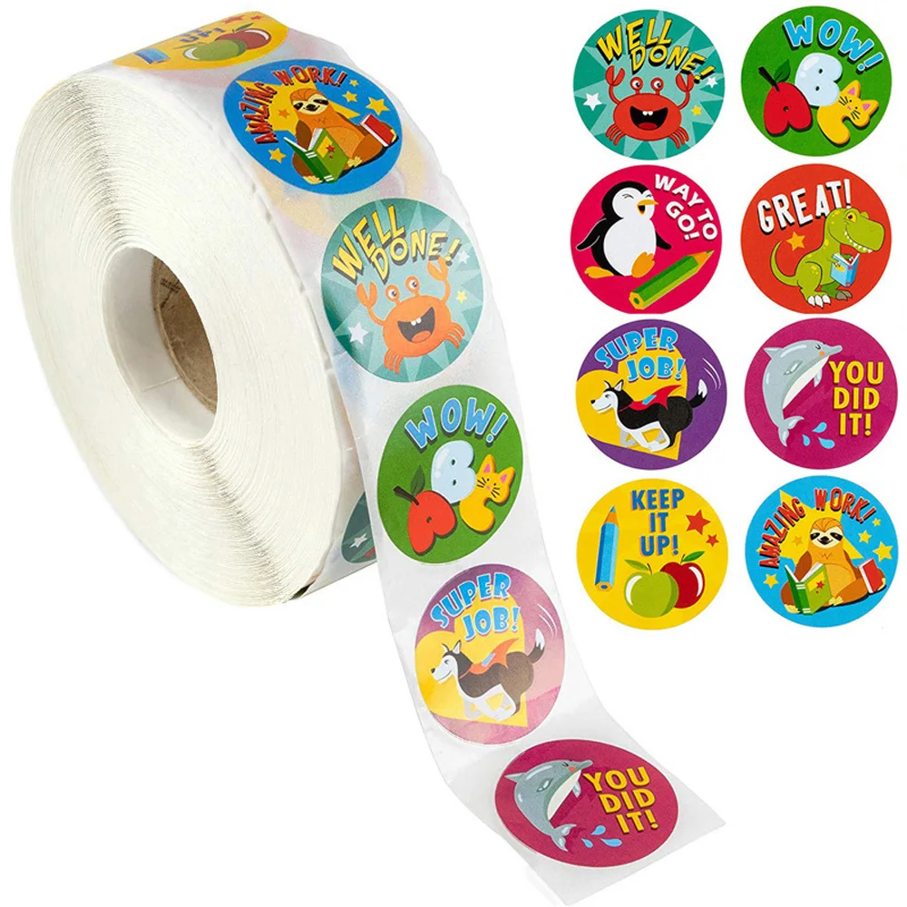 

kids Stickers Animal Reward Motivational Sticker Label Stickers Envelope Round Stickers Gift for children Sealing Sticker toys