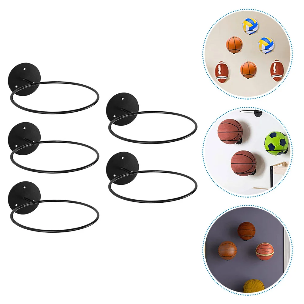 

5Pcs Ball Holders Wall Mounted Basketball Soccer Display Racks for Football Volleyball Exercise Ball