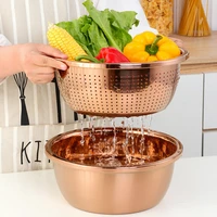 household kitchen utensils stainless steel fruit and vegetable cleaning basket drain basket vegetable fruit and vegetable tools