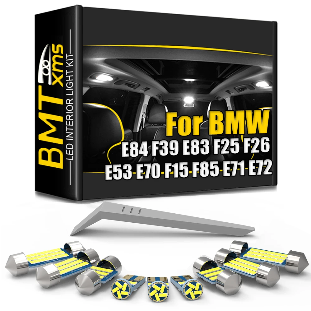 

BMTxms Canbus For BMW X1 E84 X2 F39 X3 E83 F25 X4 F26 X5 E53 E70 F15 F85 X6 E71 E72 Vehicle LED Interior Lights Car Accessories
