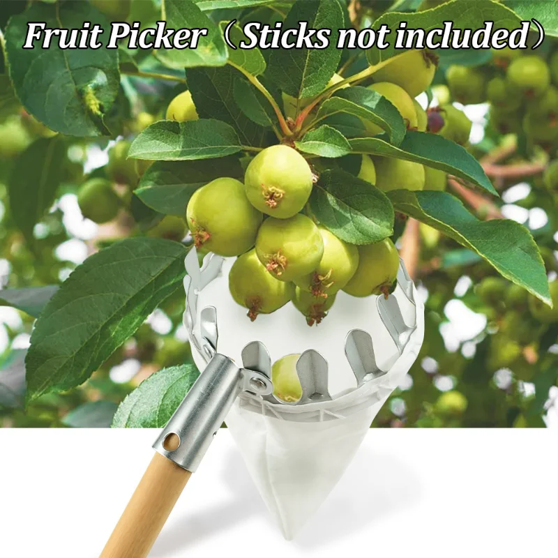 

Metal Fruit Picker High Tree Picking Tools Fruit Catcher Collection Orchard Gardening Apple Peach Pouch Farm Garden Tools
