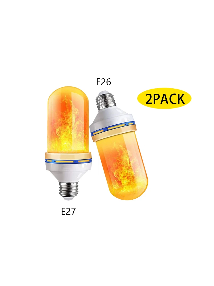 

LED Flame Effect Fire Light Bulb 4 Modes Flickering Fire E26 E27 Base Flame Bulb with Upside Down Effect for Christmas 2 Pack